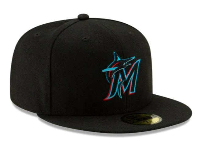 Adult Miami Marlins New Era Black On-Field Authentic Collection 59FIFTY Fitted Hat - Men's - Image 4