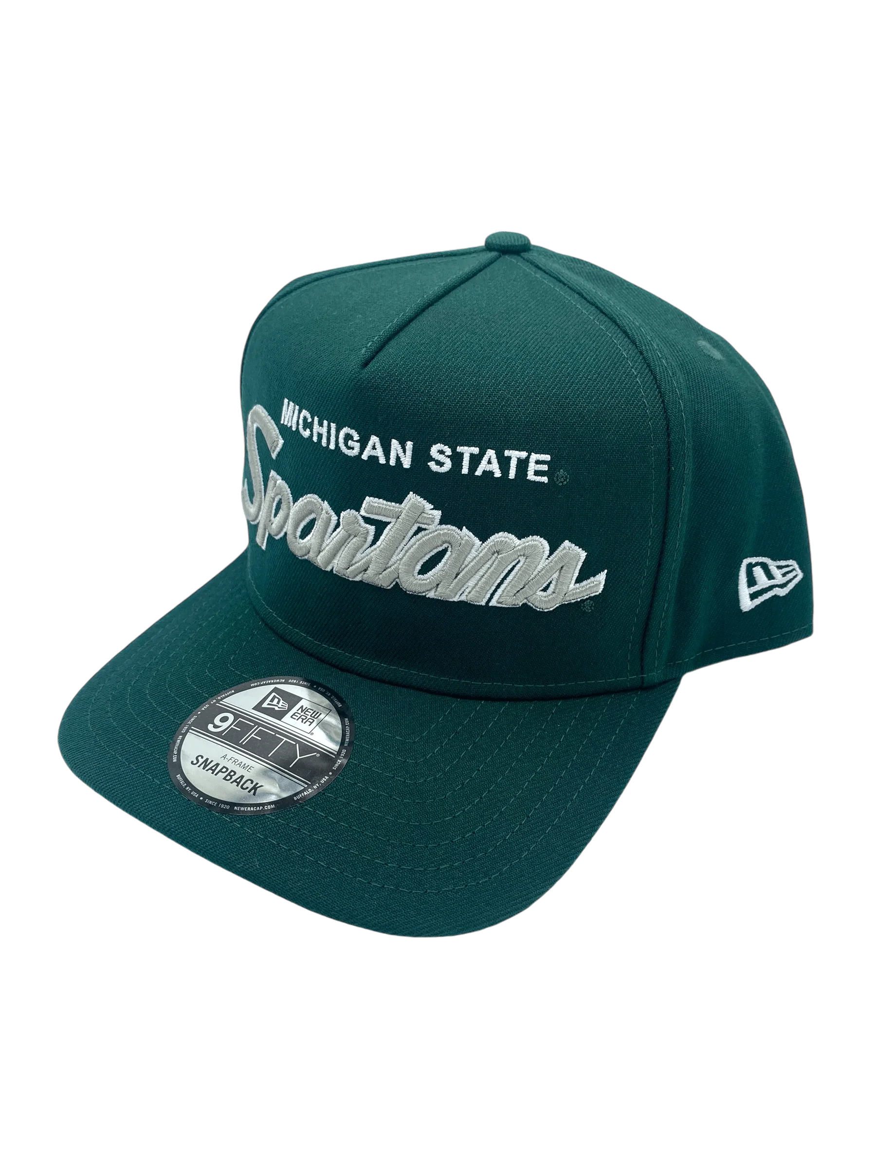 Adult Michigan State Spartans New Era Green Script A-Frame 9FIFTY Adjustable Snapback Hat- Men's - Image 4