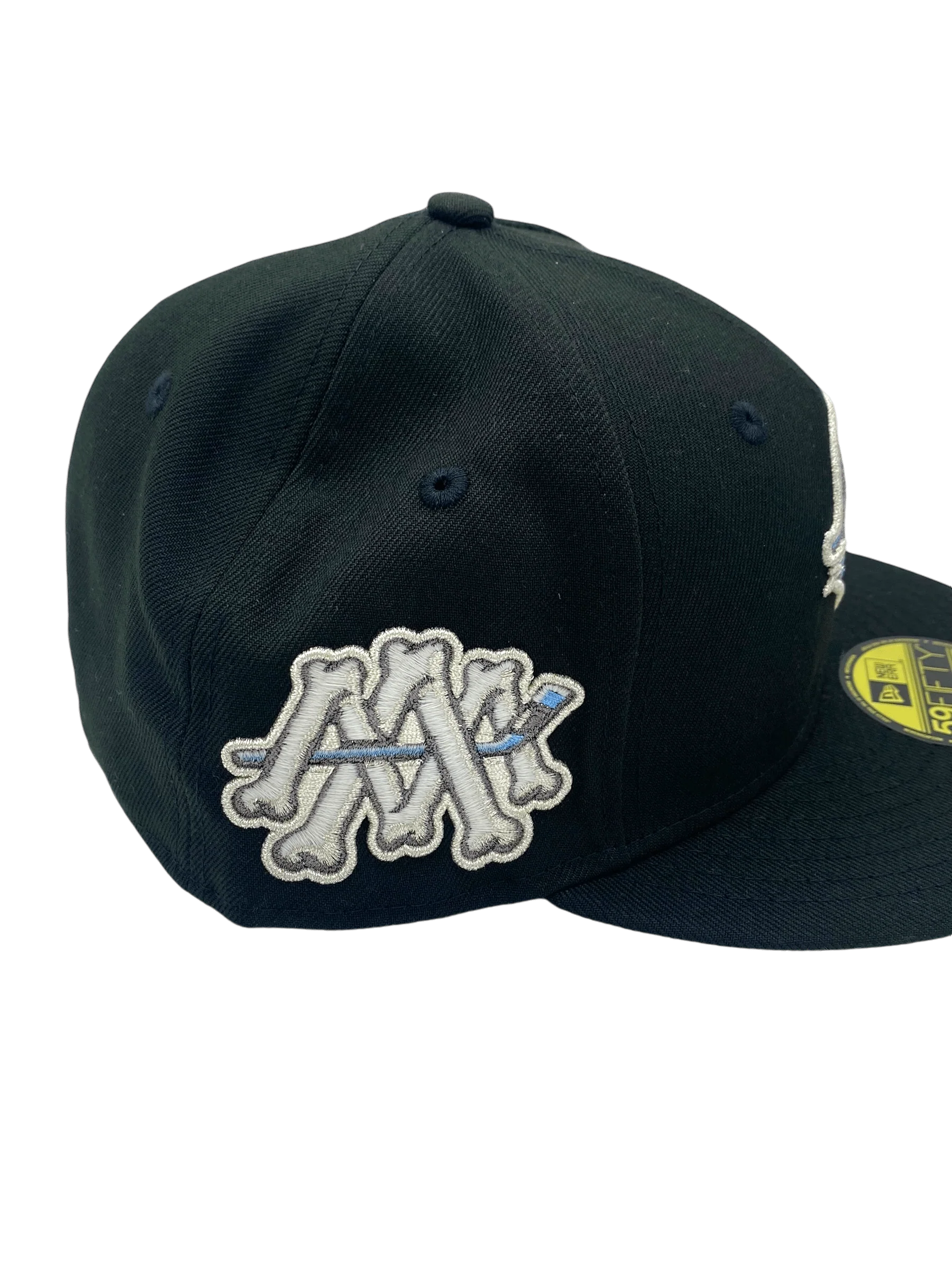 Adult Milwaukee Admirals New Era Black Captain Silver AHL Custom Side Patch 59FIFTY Fitted Hat - Men's - Image 3