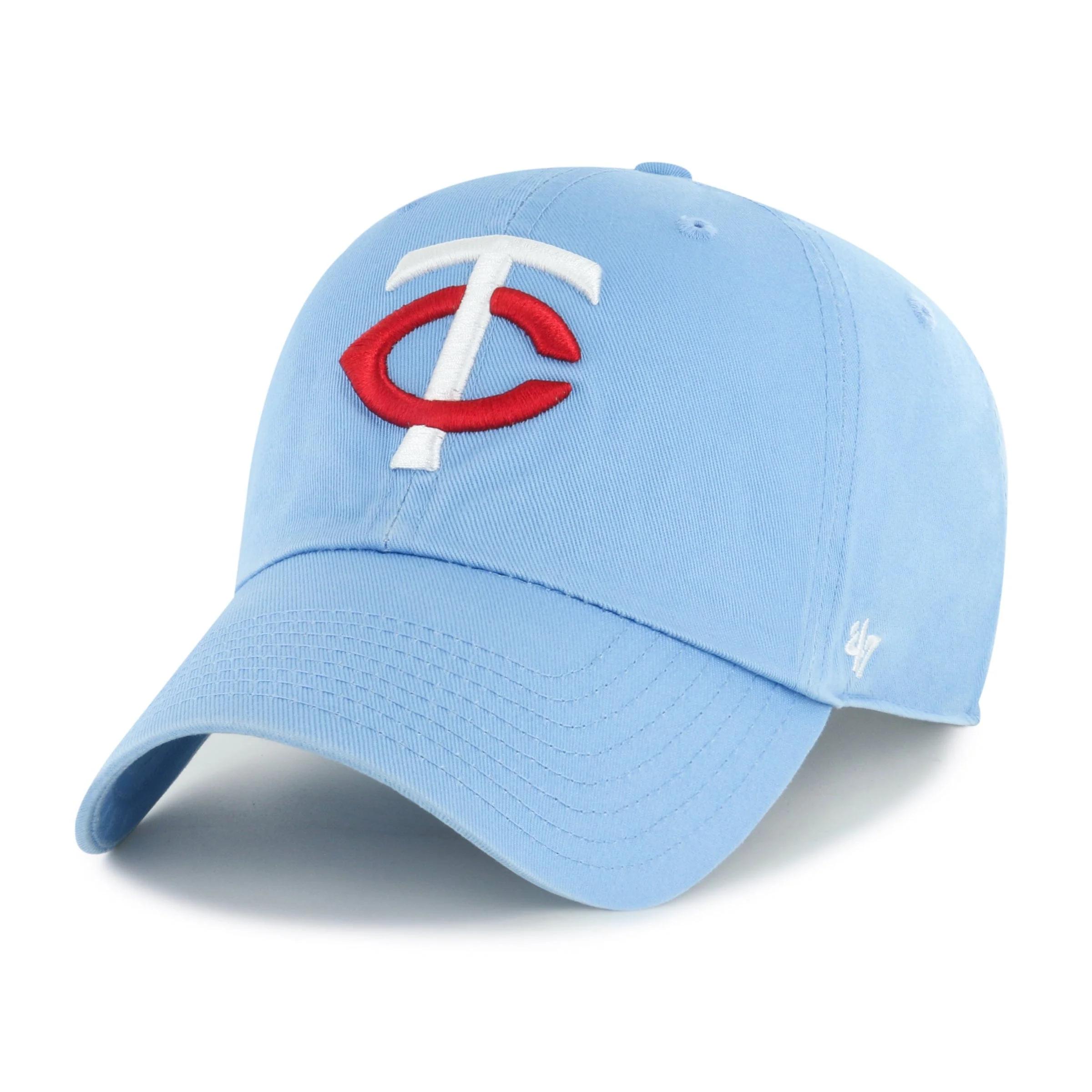Minnesota Twins '47 Brand Light Blue Team Logo Clean Up Adjustable Hat - Men's
