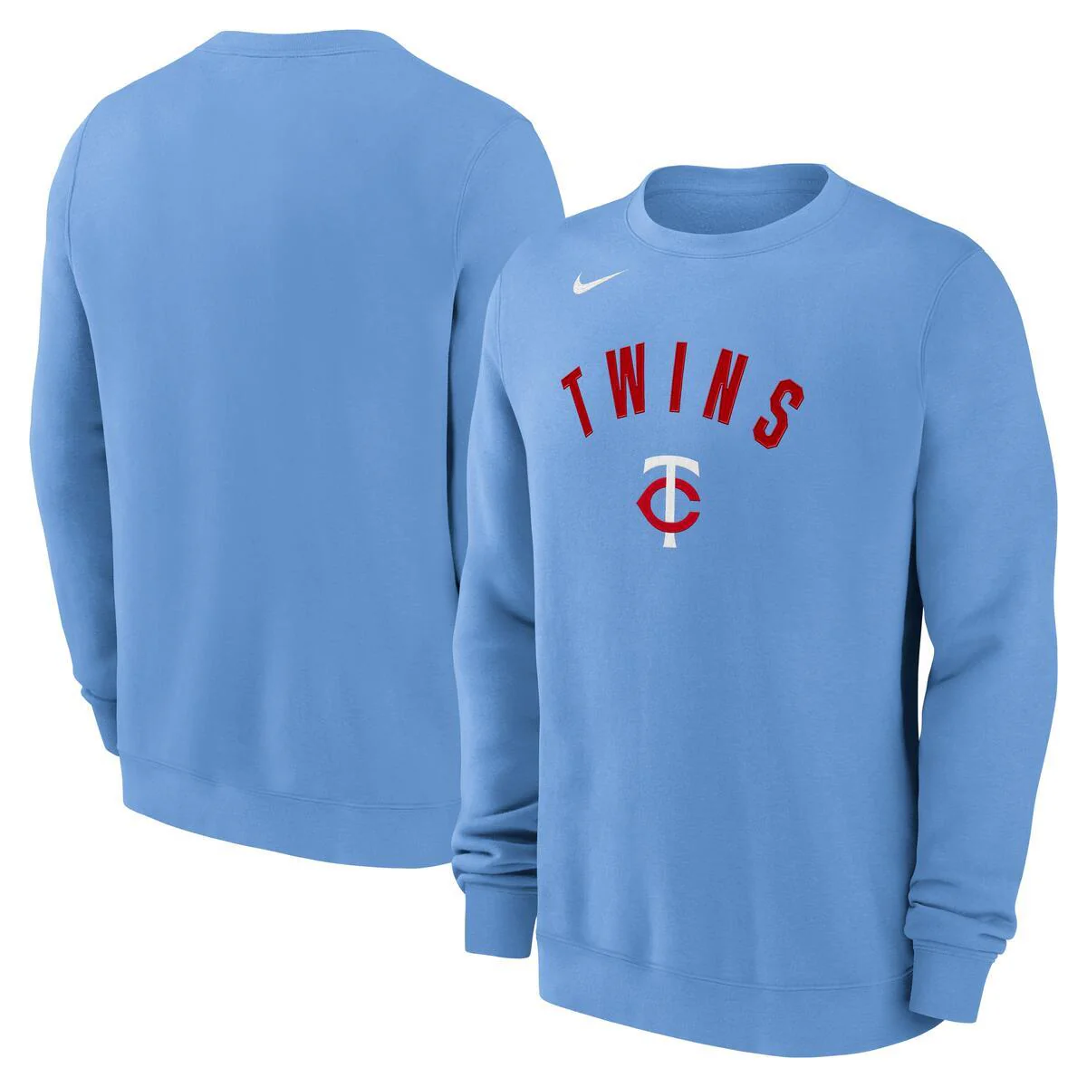 Minnesota Twins Light Blue Nike MLB Gotta Go Fast Twill Crewneck Pullover Fleece Sweatshirt - Men's - Image 2