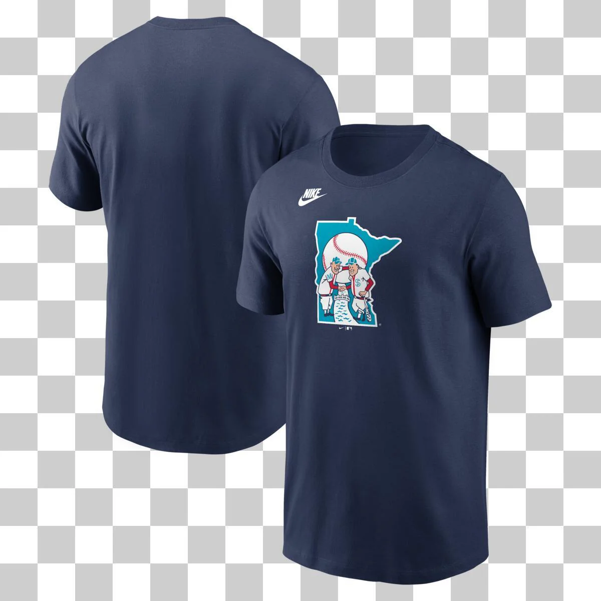 Minnesota Twins Navy Nike MLB Cotton 1965 Cooperstown State Logo Short Sleeve T-Shirt - Men's - Image 3