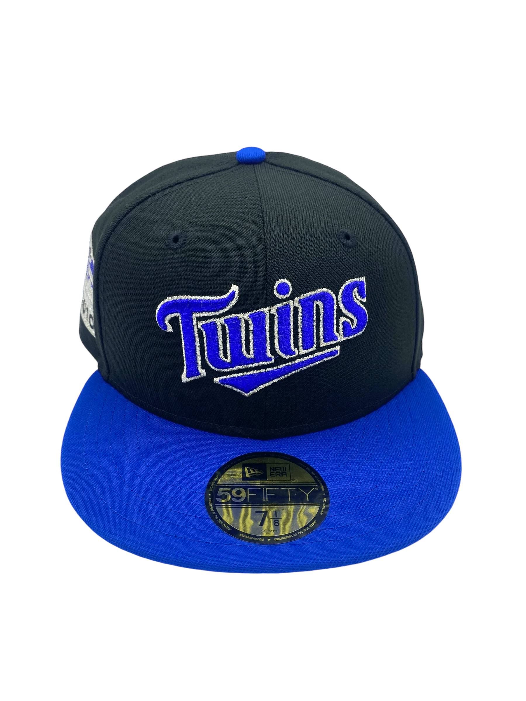 Adult Minnesota Twins New Era Black/Blue Custom Side Patch 59FIFTY Fitted Hat - Men's - Image 4