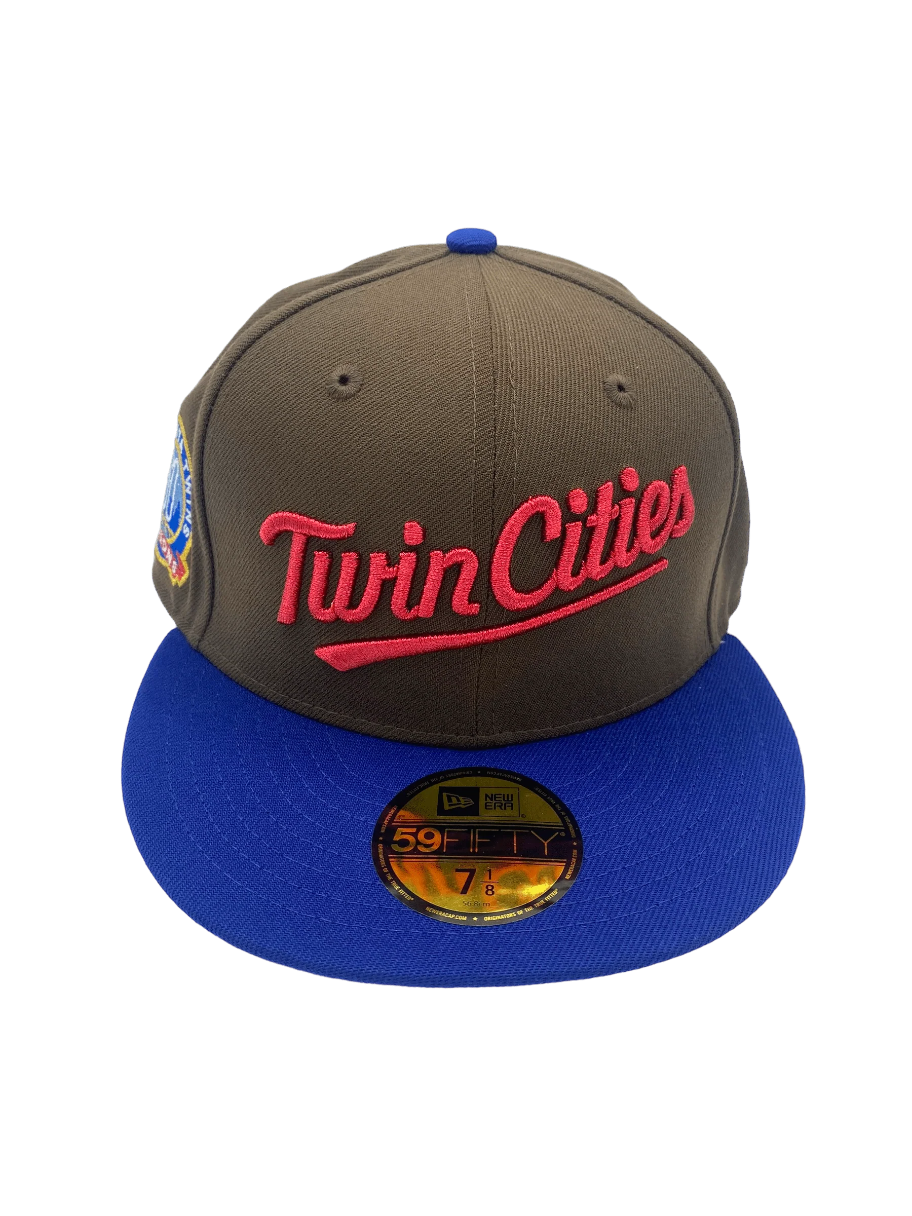 Adult Minnesota Twins New Era Brown/Blue Custom TC Script Side Patch 59FIFTY Fitted Hat - Men's - Image 4