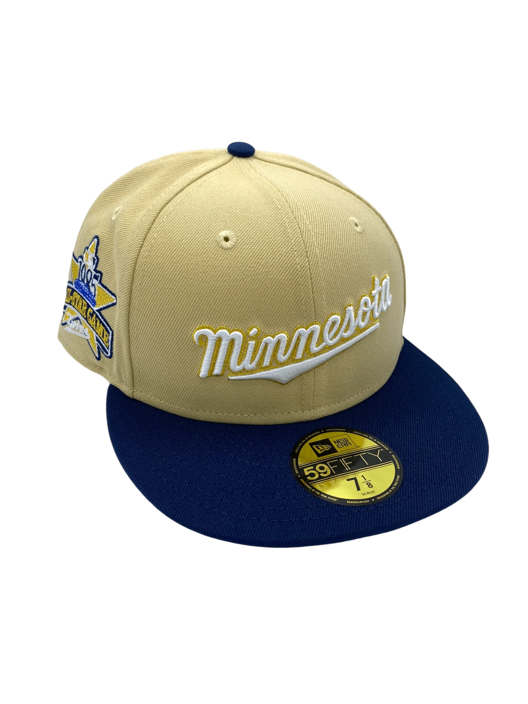 Adult Minnesota Twins New Era Gold/Navy Golden Gem Custom Side Patch 59FIFTY Fitted Hat - Men's
