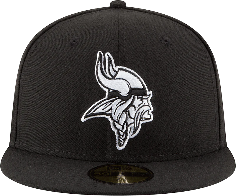Adult Minnesota Vikings New Era Black and White Collection 59FIFTY Fitted Hat - Men's - Image 4
