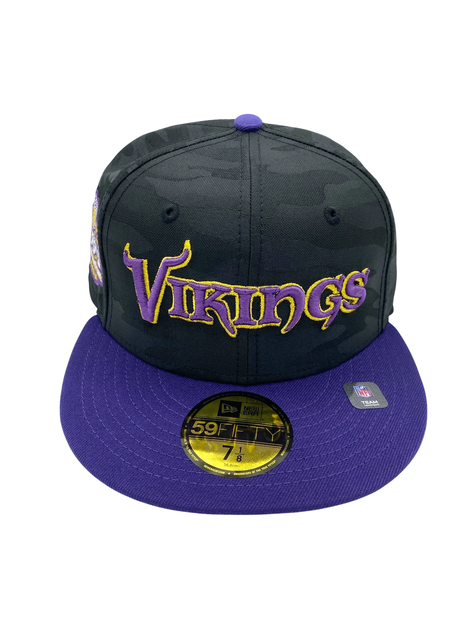 Minnesota Vikings New Era Black Camo/Purple Custom Midnight Camo Side Patch 59FIFTY Fitted Hat - Men's - Image 5