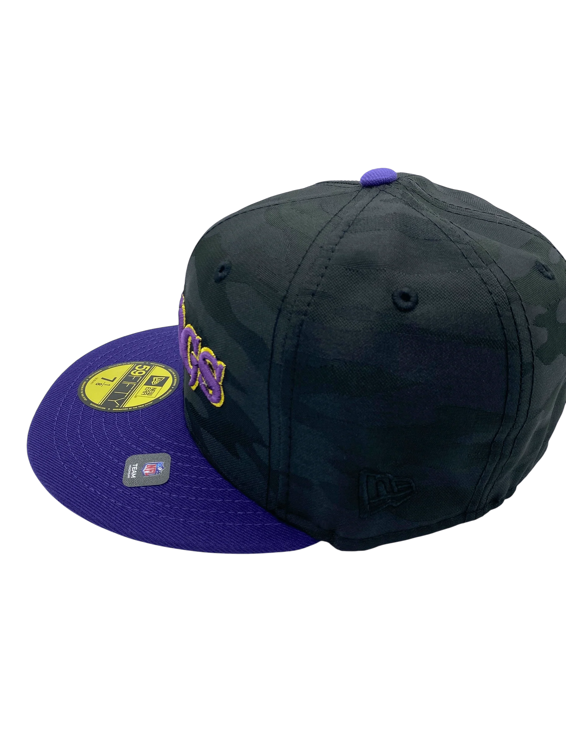 Minnesota Vikings New Era Black Camo/Purple Custom Midnight Camo Side Patch 59FIFTY Fitted Hat - Men's - Image 7