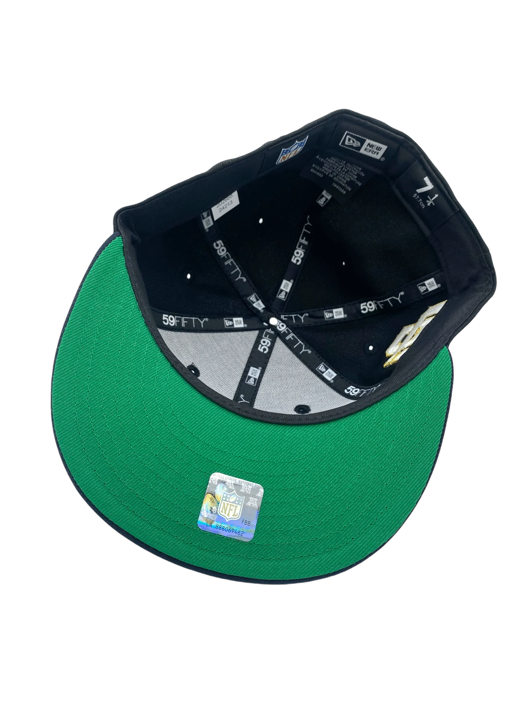 Adult Green Bay Packers New Era Black/Navy Custom AP Side Patch 59FIFTY Fitted Hat - Men's - Image 3