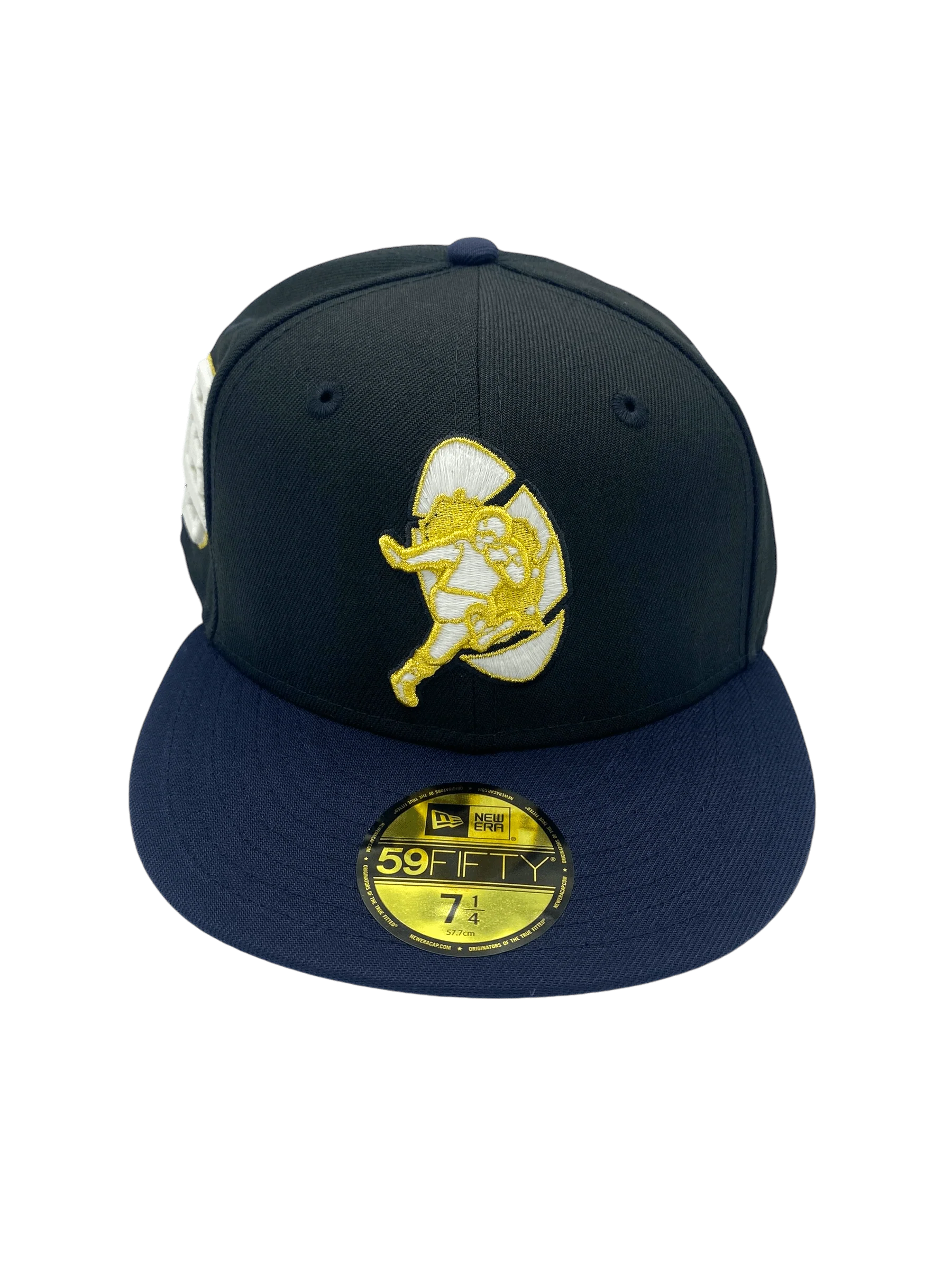 Adult Green Bay Packers New Era Black/Navy Custom AP Side Patch 59FIFTY Fitted Hat - Men's - Image 4