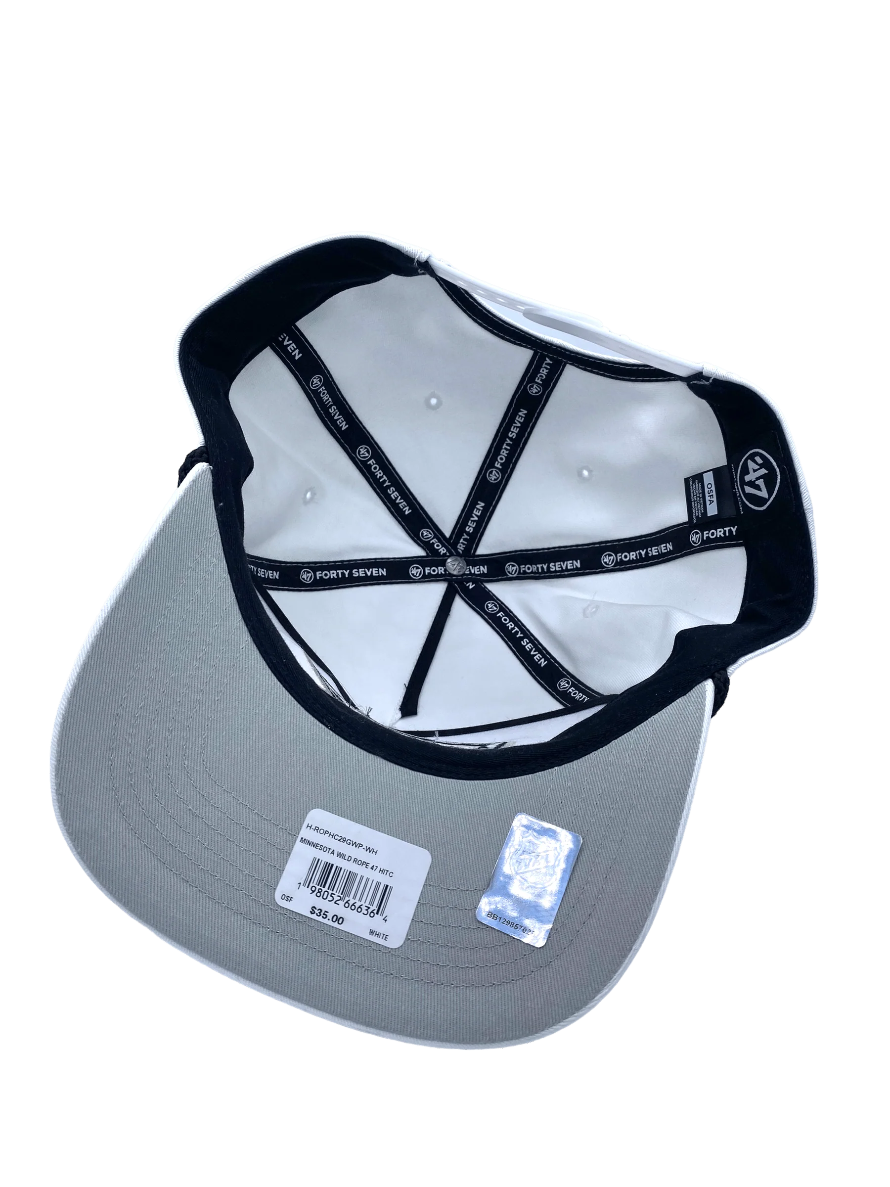 Adult Minnesota Wild '47 White Rope Hitch Adjustable Snapback Hat - Men's - Image 5