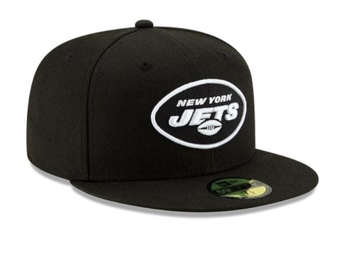 Adult New York Jets New Era Black and White Collection 59FIFTY Fitted Hat - Men's - Image 3
