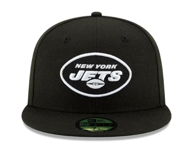 Adult New York Jets New Era Black and White Collection 59FIFTY Fitted Hat - Men's - Image 4