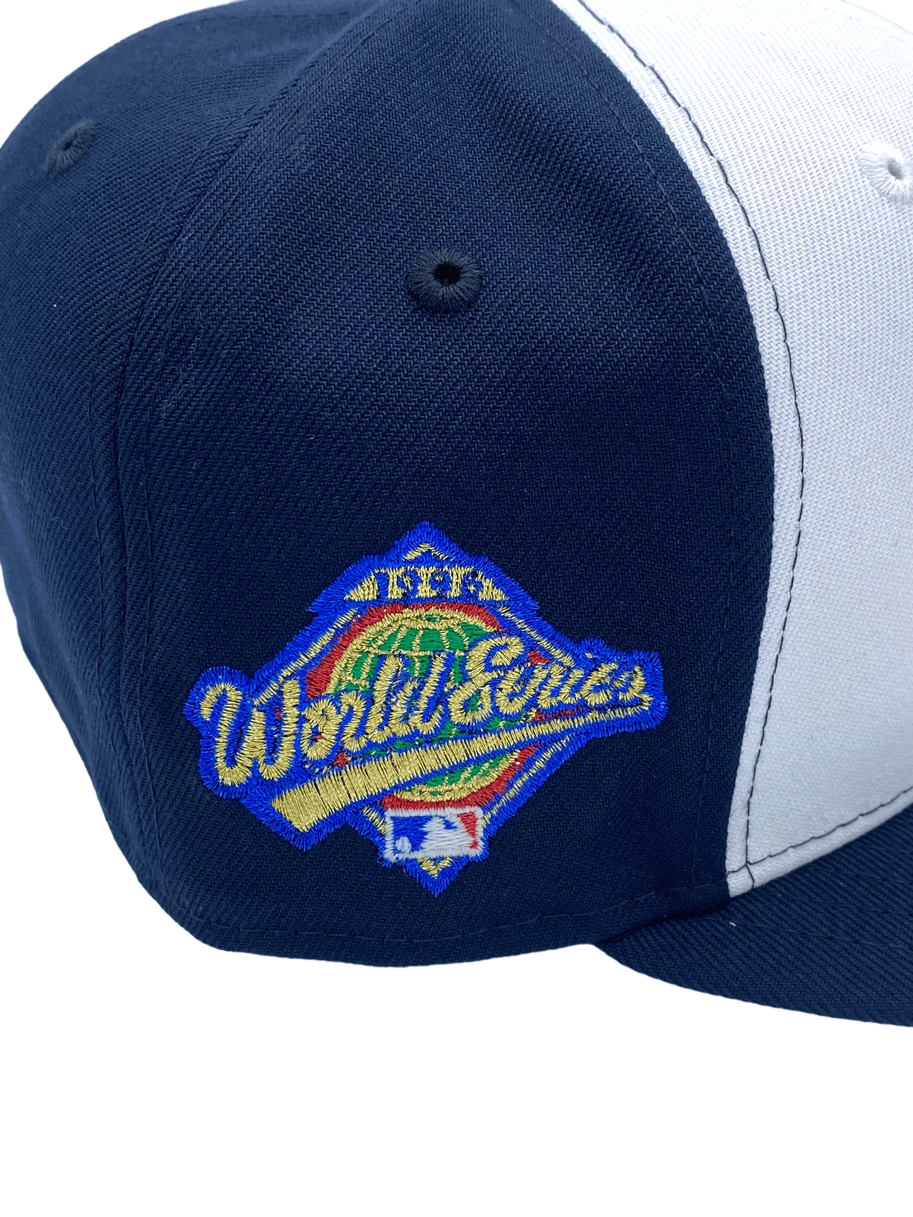 Adult New York Yankees New Era White/Navy Custom Combo Side Patch 59FIFTY Fitted Hat - Men's - Image 4