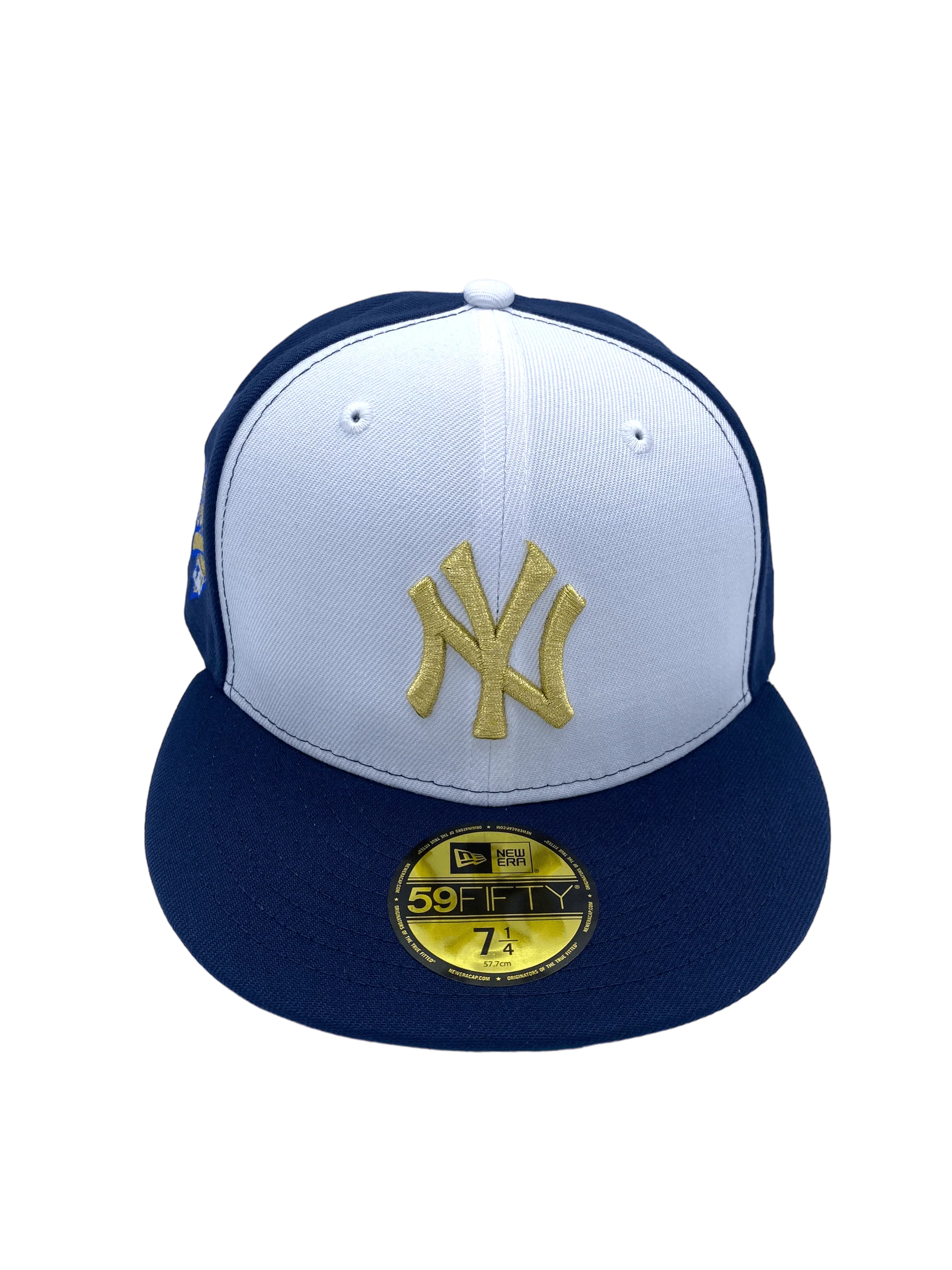 Adult New York Yankees New Era White/Navy Custom Combo Side Patch 59FIFTY Fitted Hat - Men's - Image 5