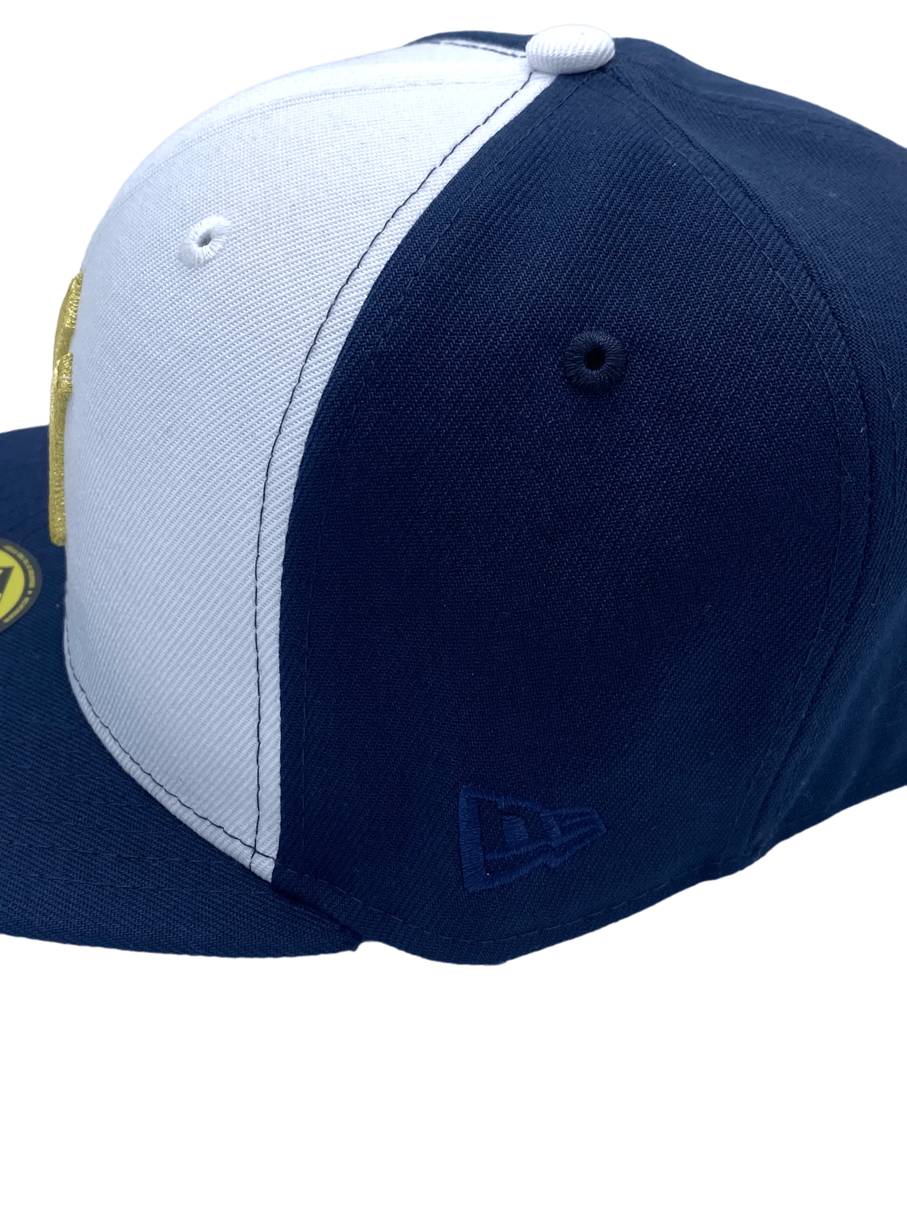 Adult New York Yankees New Era White/Navy Custom Combo Side Patch 59FIFTY Fitted Hat - Men's - Image 7