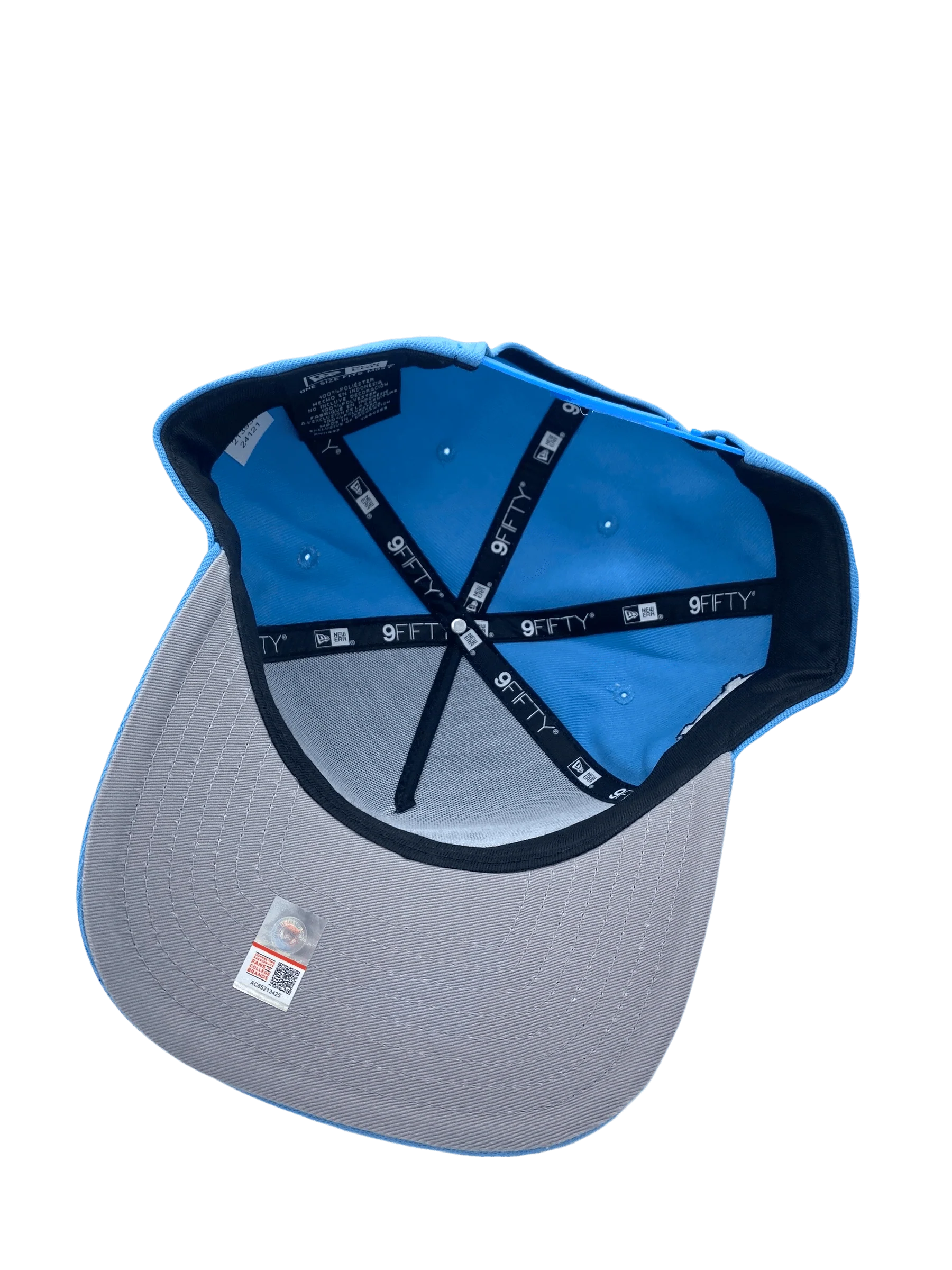 Adult North Carolina Tar Heels New Era Light Blue Script A-Frame 9FIFTY Adjustable Snapback Hat- Men's - Image 5