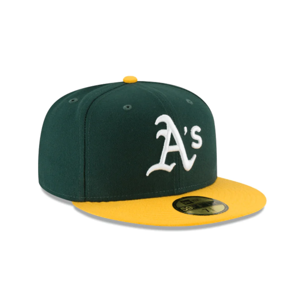 Adult Oakland Athletics New Era Green/Yellow Home Authentic Collection On-Field 59FIFTY Fitted Hat - Men's - Image 3