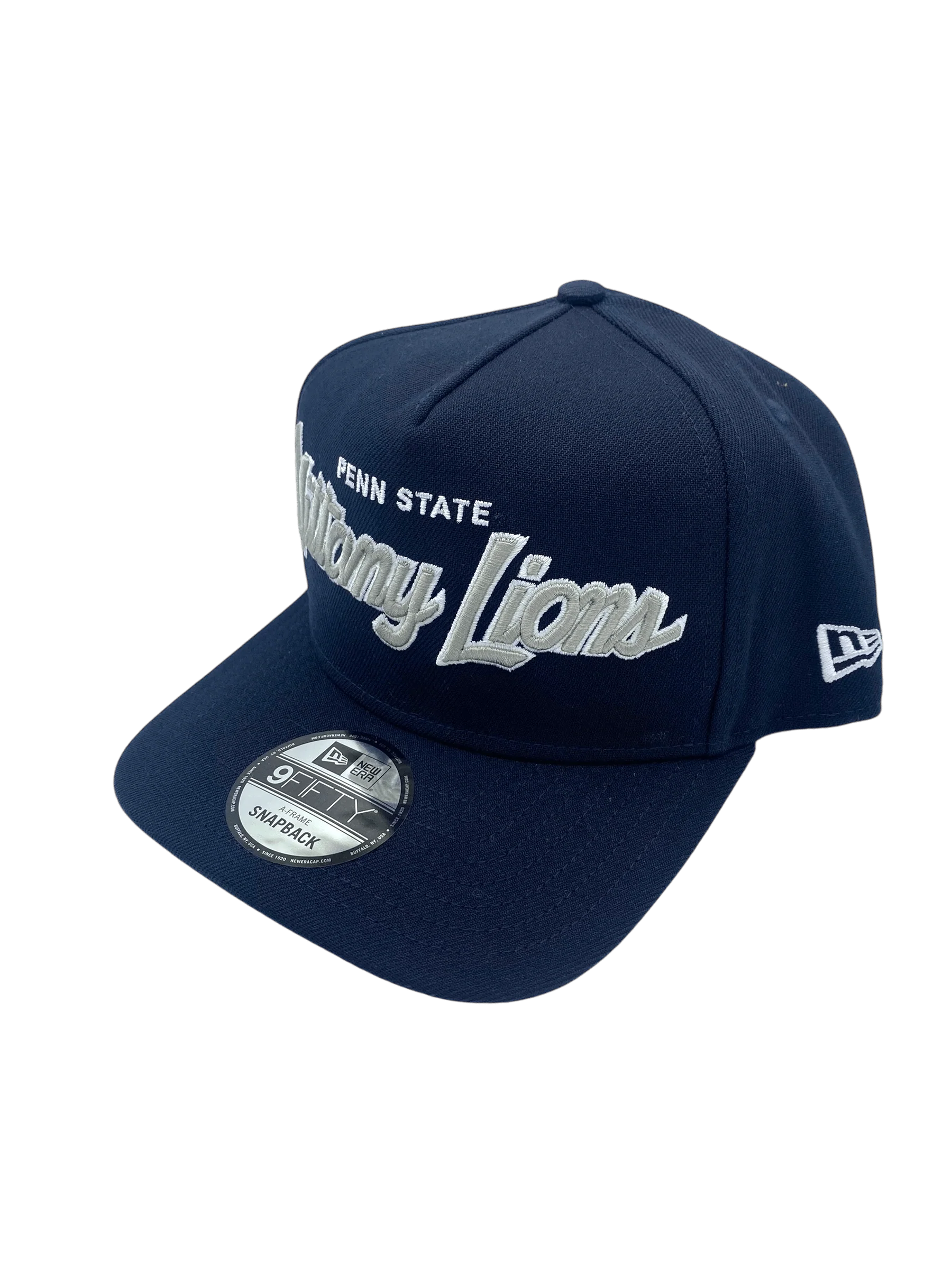 Adult Penn State Nittany Lions New Era Navy Script A-Frame 9FIFTY Adjustable Snapback Hat- Men's - Image 4