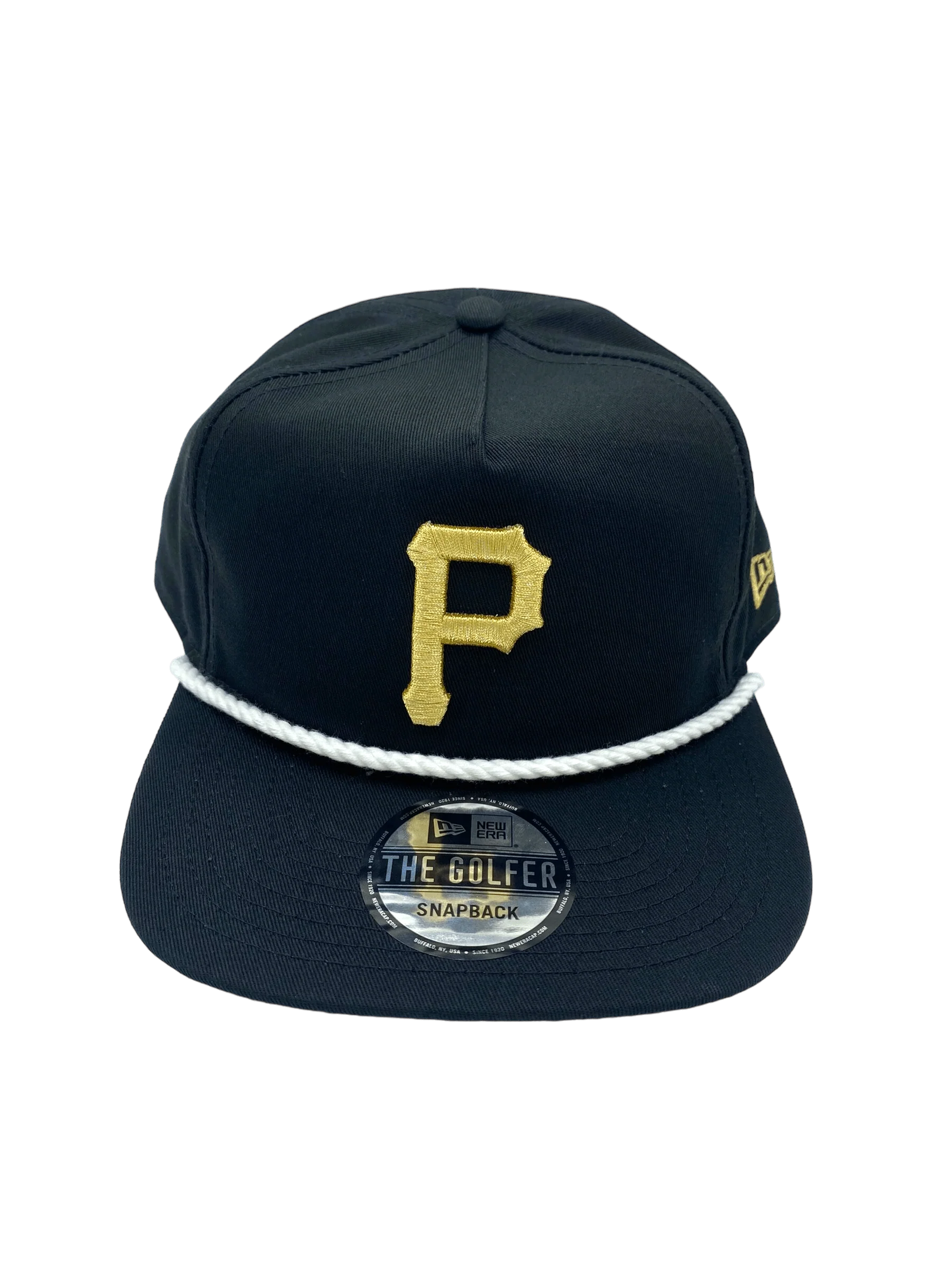 Adult Pittsburgh Pirates New Era Black/Gold Golfer Adjustable Snapback Hat - Men's - Image 3