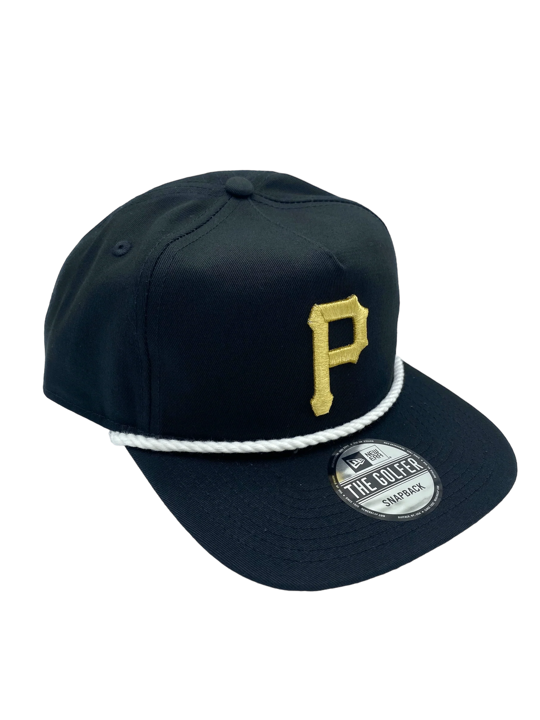 Adult Pittsburgh Pirates New Era Black/Gold Golfer Adjustable Snapback Hat - Men's - Image 5