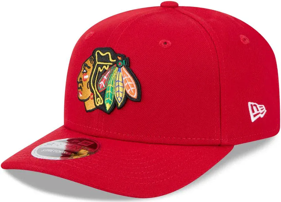 Adult Chicago Blackhawks New Era Red Basic 9SEVENTY Stretch-Snapback Hat - Men's