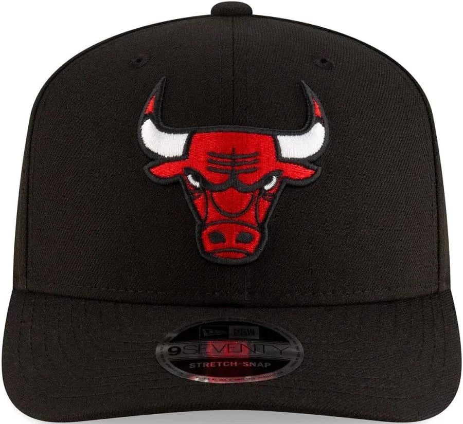 Adult Chicago Bulls New Era Black Basic 9SEVENTY Stretch-Snapback Hat - Men's - Image 2