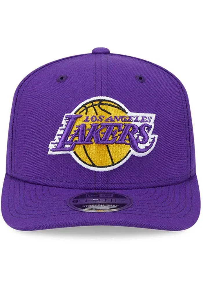 Adult Los Angeles Lakers New Era Purple Basic 9SEVENTY Stretch-Snapback Hat - Men's - Image 2