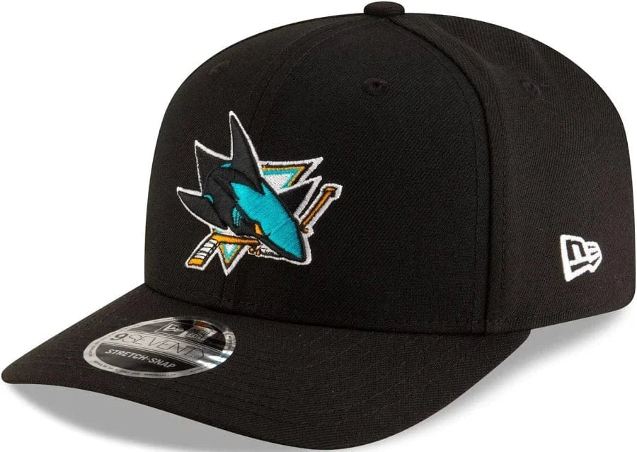 Adult San Jose Sharks New Era Black Basic 9SEVENTY Stretch-Snapback Hat - Men's