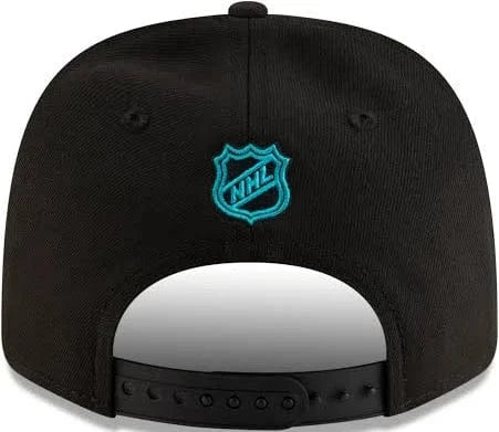 Adult San Jose Sharks New Era Black Basic 9SEVENTY Stretch-Snapback Hat - Men's - Image 4