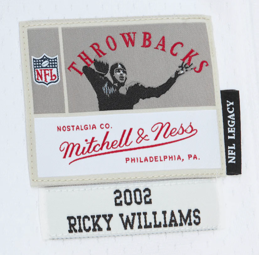 Adult Ricky Williams Miami Dolphins Mitchell & Ness NFL 2002 White Throwback Jersey - Men's - Image 5