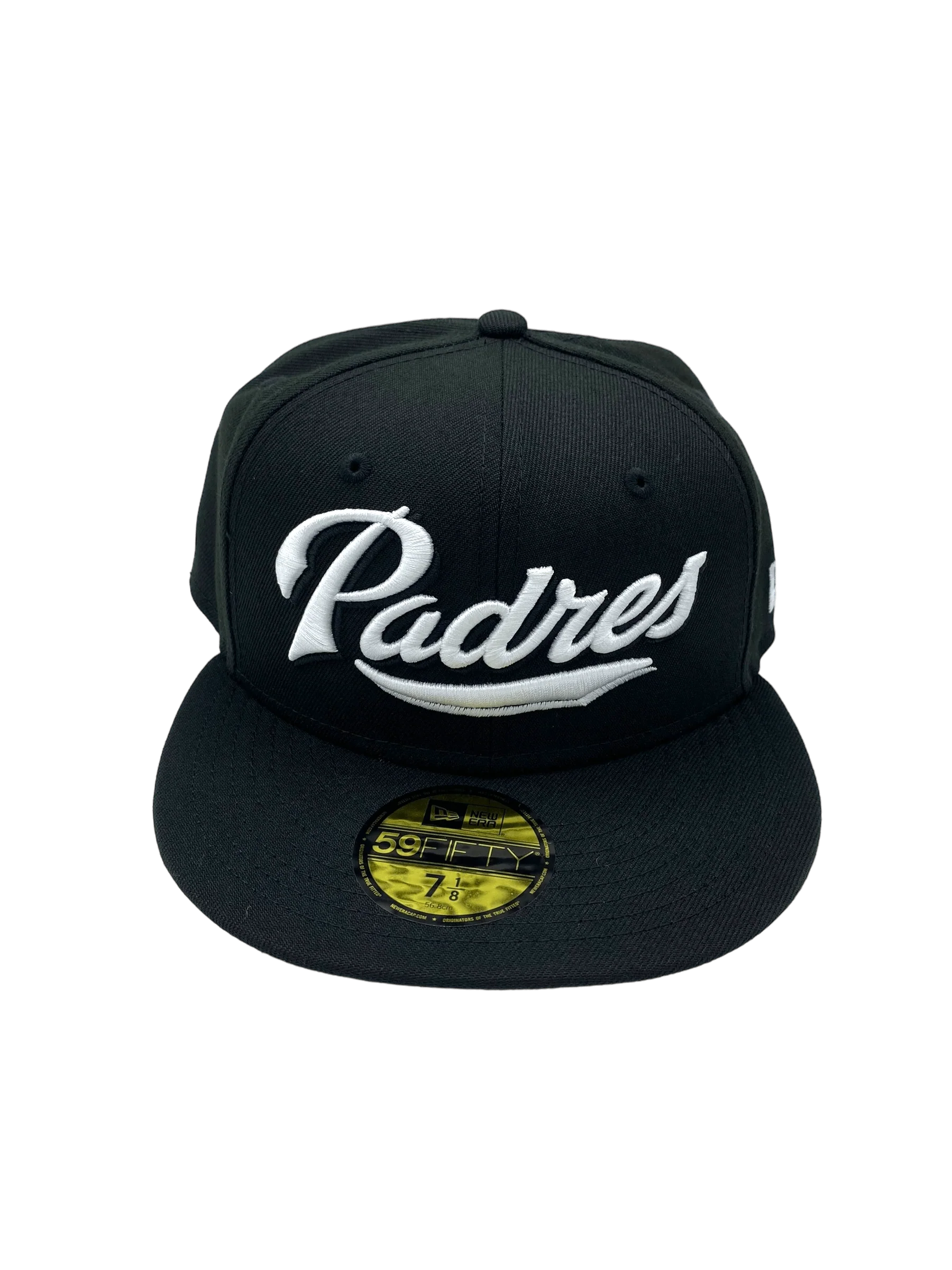 Adult San Diego Padres New Era Black/White Scripts 59FIFTY Fitted Hat - Men's - Image 5
