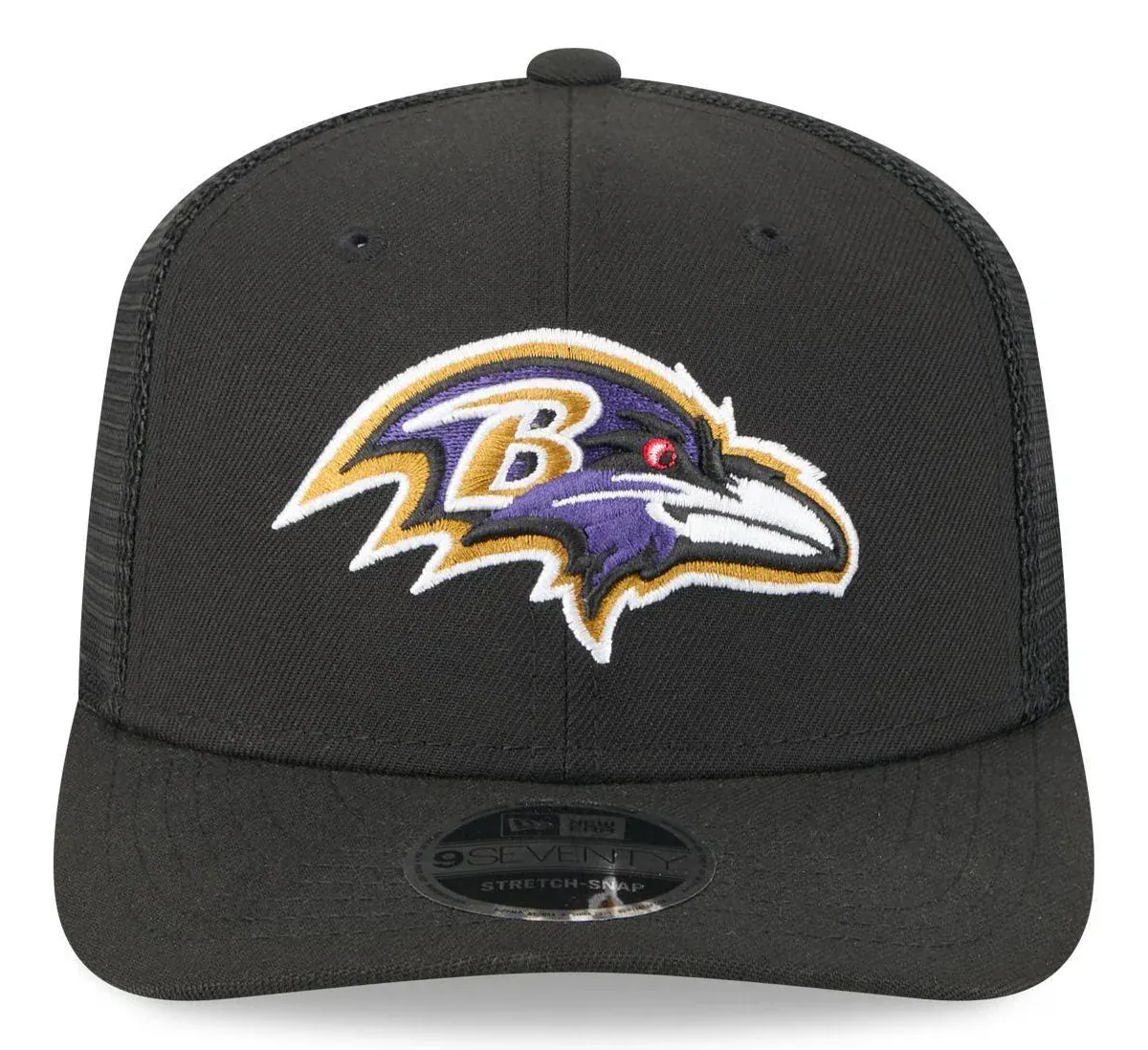 New Era Black Baltimore Ravens Main Trucker 9SEVENTY Stretch Snap Hat - Men's - Image 2