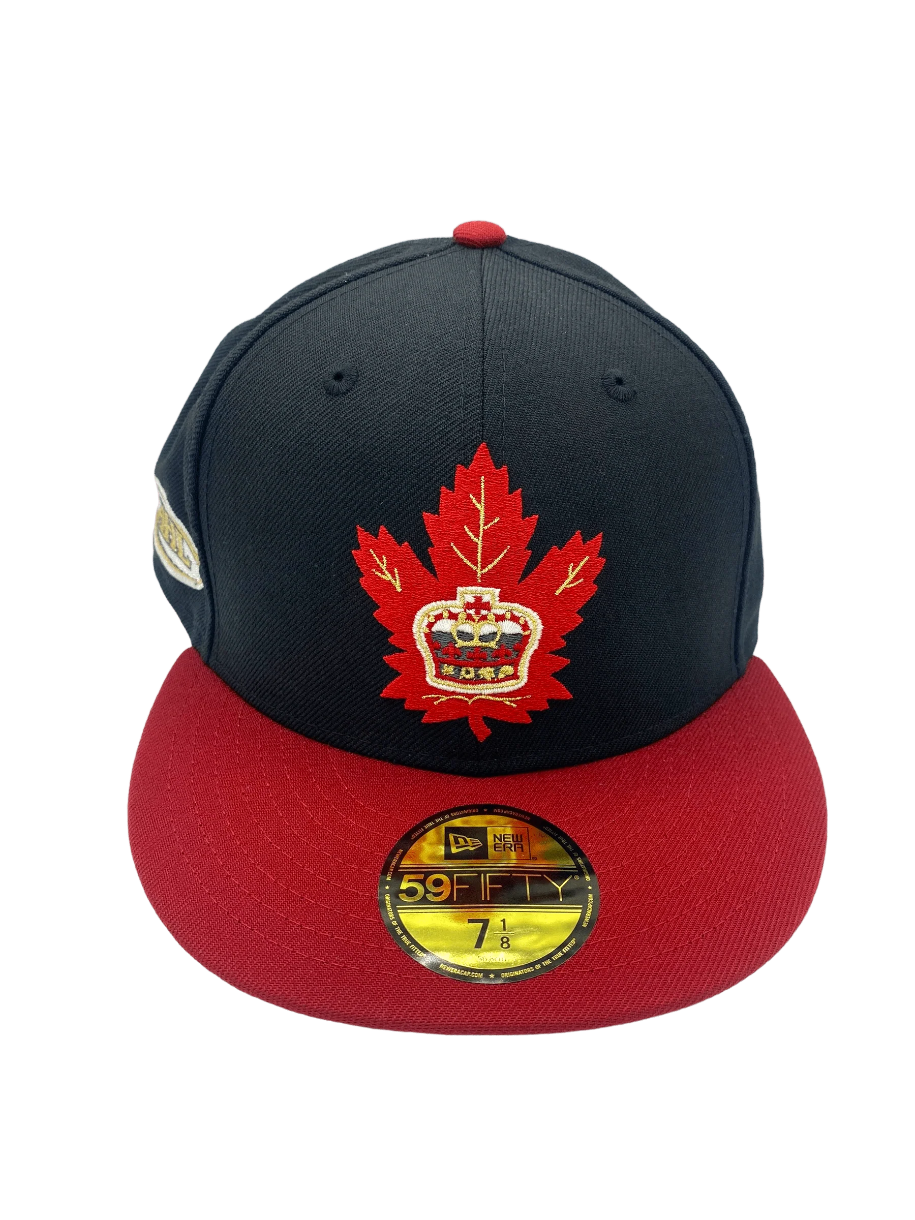 Adult Toronto Marlies New Era Black/Red AHL Custom Side Patch 59FIFTY Fitted Hat - Men's - Image 4