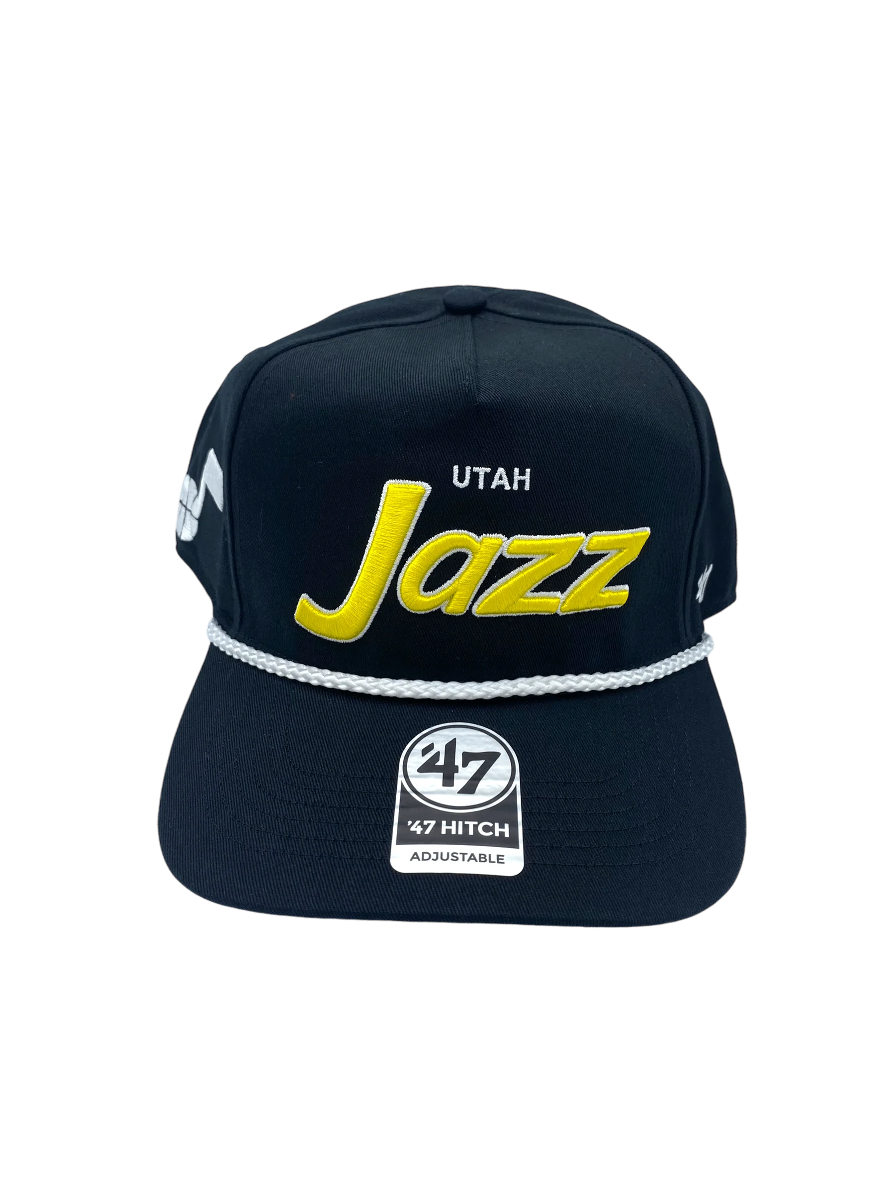 Adult Utah Jazz '47 Crosstown Script Hitch Black Adjustable Snapback Hat - Men's - Image 4