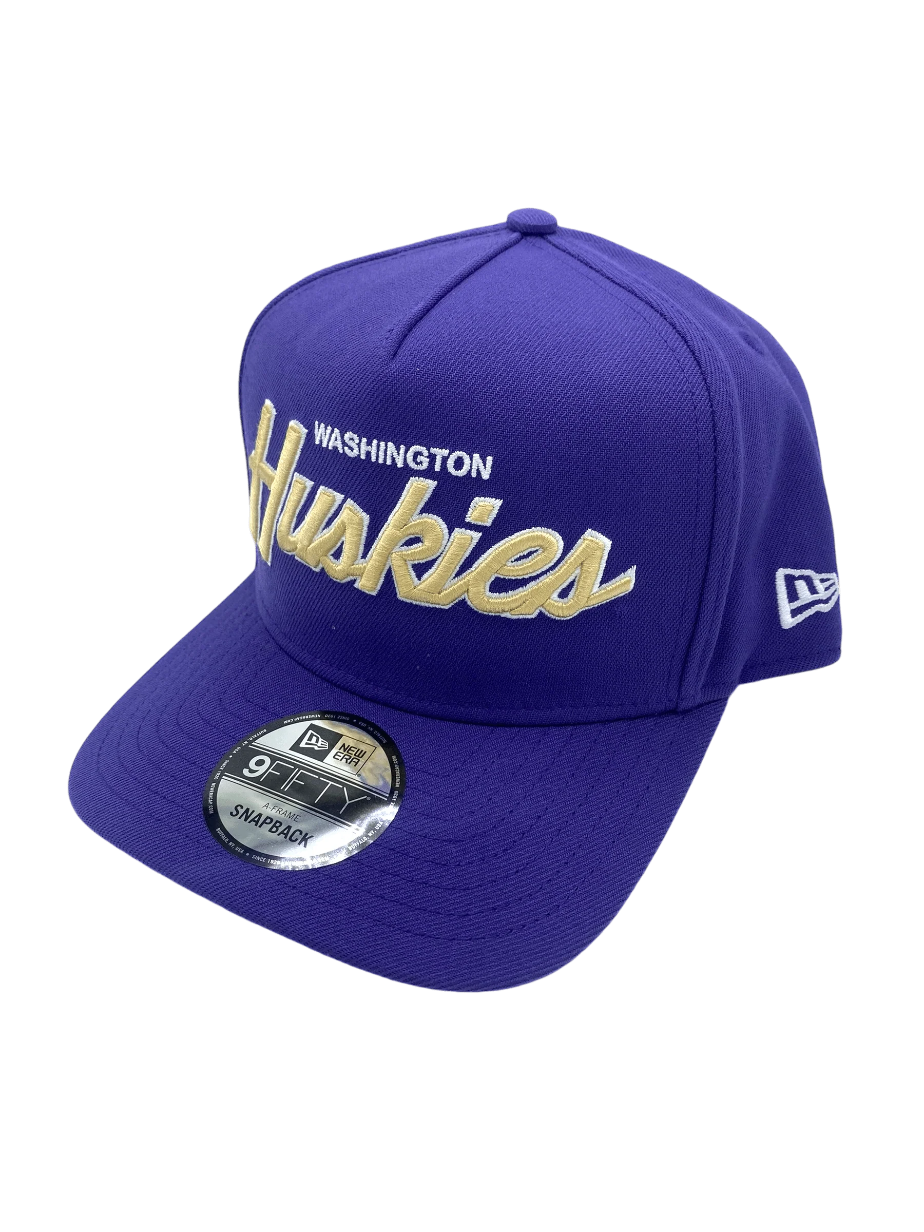 Adult Washington Huskies New Era Purple Script A-Frame 9FIFTY Adjustable Snapback Hat - Men's - Image 4