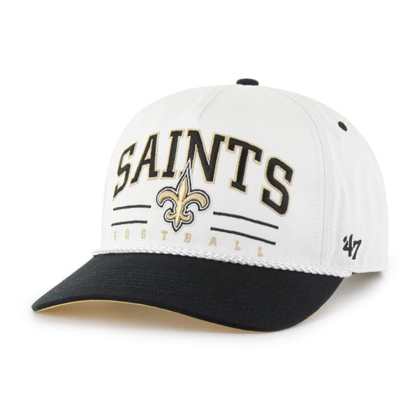 Adult New Orleans Saints '47 White/Black Roscoe 2 Tone Hitch Adjustable Snapback Hat - Men's