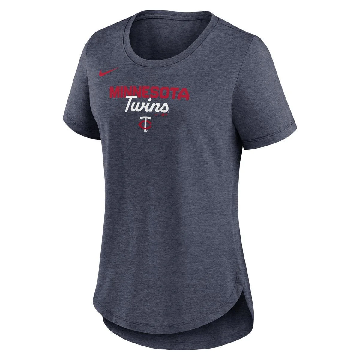Women's Minnesota Twins Navy Nike Wordmark Arched Team Name Triblend Short Sleeve T-Shirt