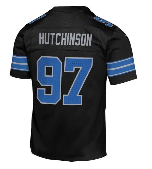 Youth Aidan Hutchinson Detroit Lions Nike Black Alternate Game Jersey - Unisex - Image 2