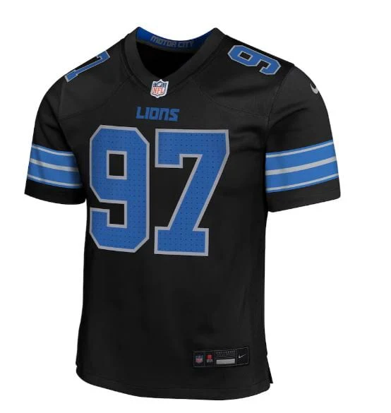 Youth Aidan Hutchinson Detroit Lions Nike Black Alternate Game Jersey - Unisex - Image 3