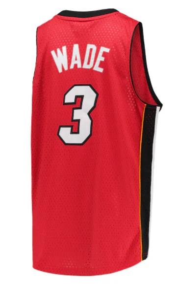 Youth Dwayne Wade Miami Heat Mitchell & Ness NBA Red Throwback Jersey - Unisex - Image 3