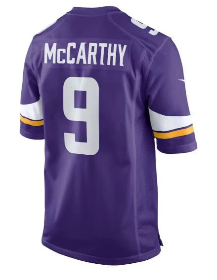 Youth JJ McCarthy Minnesota Vikings Nike Purple Game Jersey - Unisex - Image 3