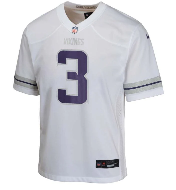 Youth Jordan Addison Minnesota Vikings Nike White Winter Warrior Game Jersey - Unisex - Image 3