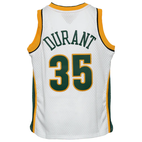 Youth Kevin Durant Seattle Supersonics Mitchell & Ness NBA 2008 White Throwback Jersey - Unisex - Image 2