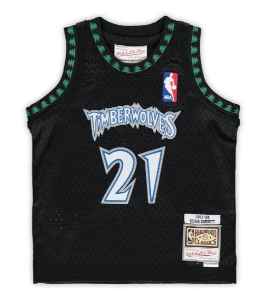 Youth Kevin Garnett Minnesota Timberwolves Mitchell & Ness 1997 Black Throwback Swingman Jersey - Unisex - Image 3