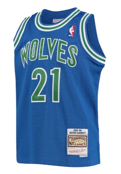 Youth Kevin Garnett Minnesota Timberwolves Mitchell & Ness 1995 Blue Throwback Swingman Jersey - Unisex - Image 3