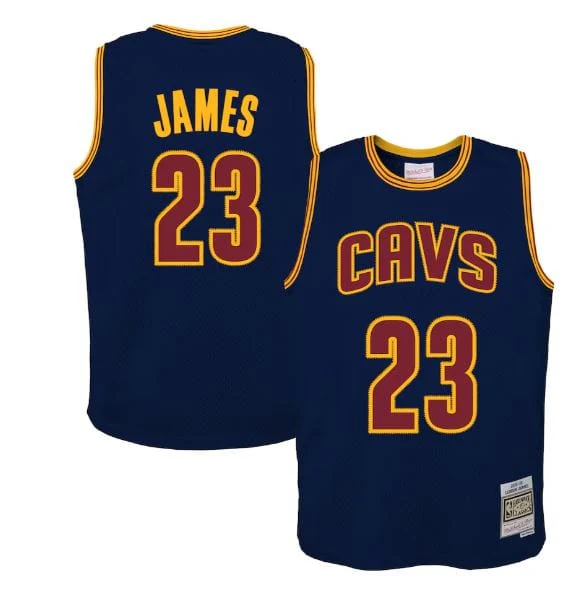 Youth LeBron James Cleveland Cavaliers Mitchell & Ness Navy 2015-16 NBA Throwback Jersey - Unisex