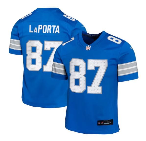 Youth Sam Laporta Detroit Lions Nike Blue Game Jersey - Unisex