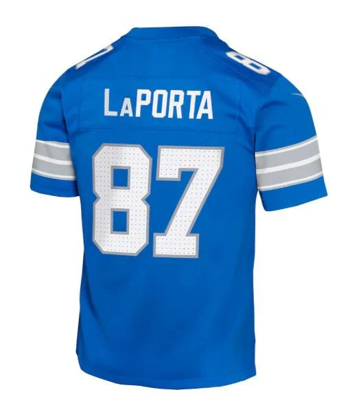 Youth Sam Laporta Detroit Lions Nike Blue Game Jersey - Unisex - Image 2
