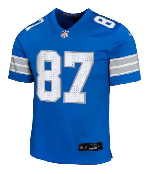 Youth Sam Laporta Detroit Lions Nike Blue Game Jersey - Unisex - Image 3